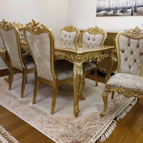 6 Seater Carved Dining Table Set Manufacturers in Saharanpur