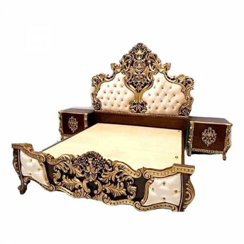 6x6ft Teak Wood Carved Double Bed Manufacturers in Saharanpur