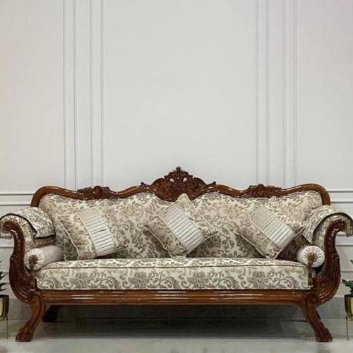 Brown Wooden Carved Sofa Manufacturers in Saharanpur