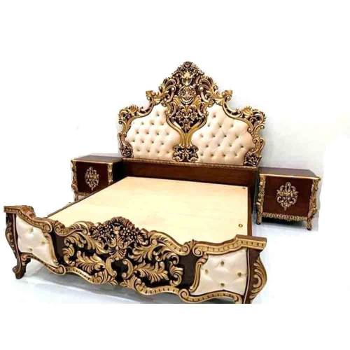 Teak Wood King Size Carved Double Bed Manufacturers in Saharanpur